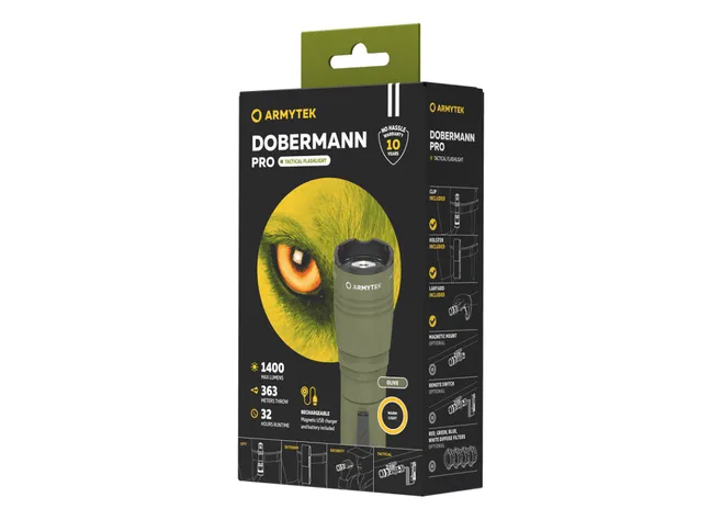 Ліхтар Armytek Dobermann Pro v3.5 Magnet USB Olive Фото 2